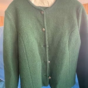 Talbots green sweater jacket